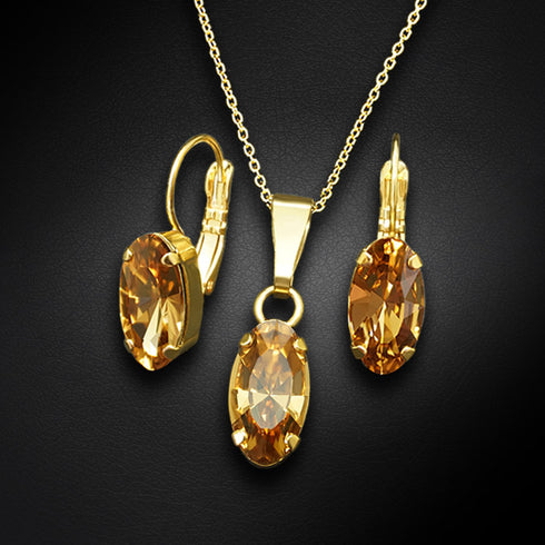 Комплект "Enigma (Light Colorado Topaz)" с кристаллами Swarovski™